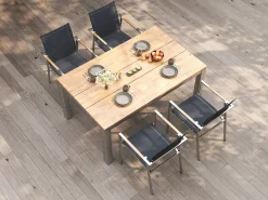Gartentisch Edelstahl Teak Premium