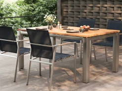 Gartentisch Edelstahl Teak Premium