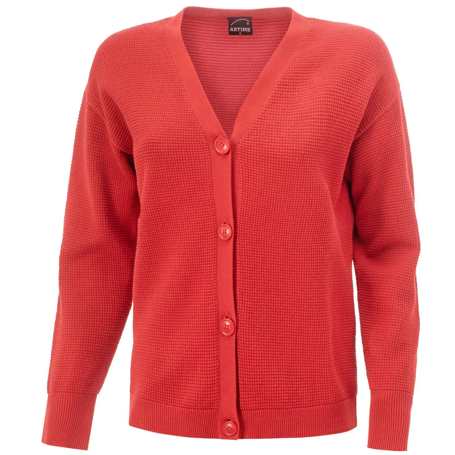 Geknöpfte Strickjacke mit geradem Schnitt