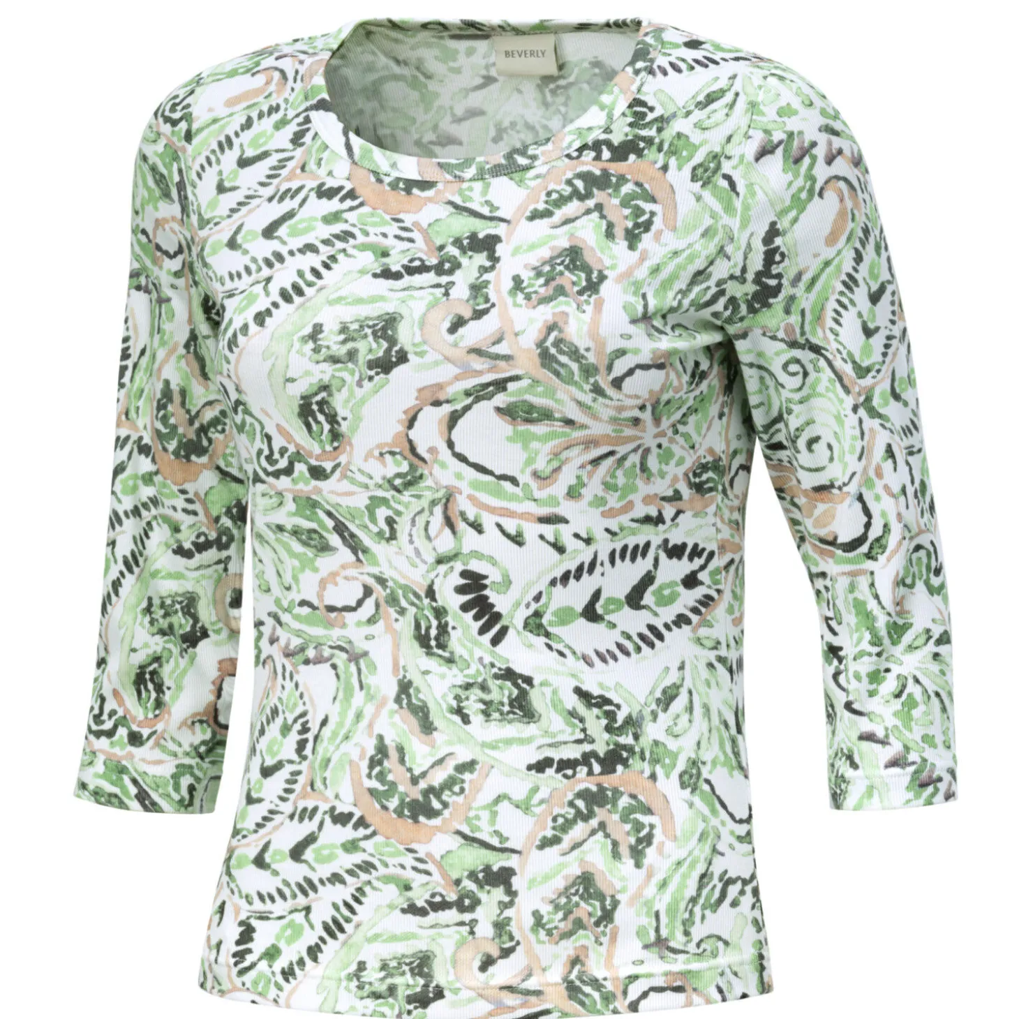 Geripptes Shirt mit Allover-Print