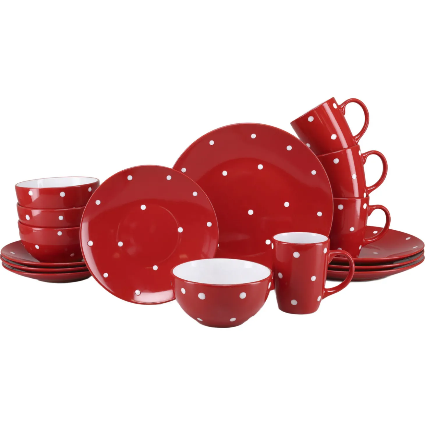 Geschirr-Set Polka Dots 16-teilig