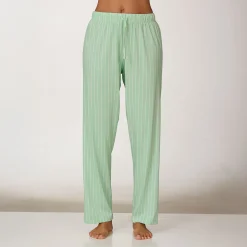 Gestreifte Pyjama Hose, gerade geschnitten