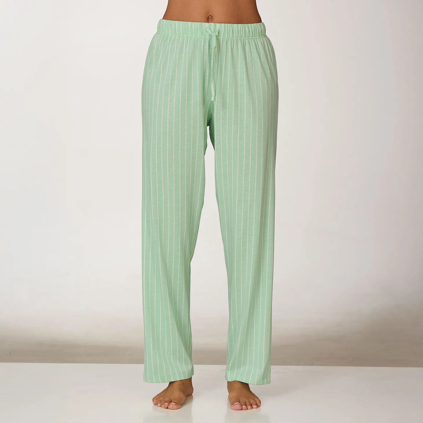 Gestreifte Pyjama Hose, gerade geschnitten