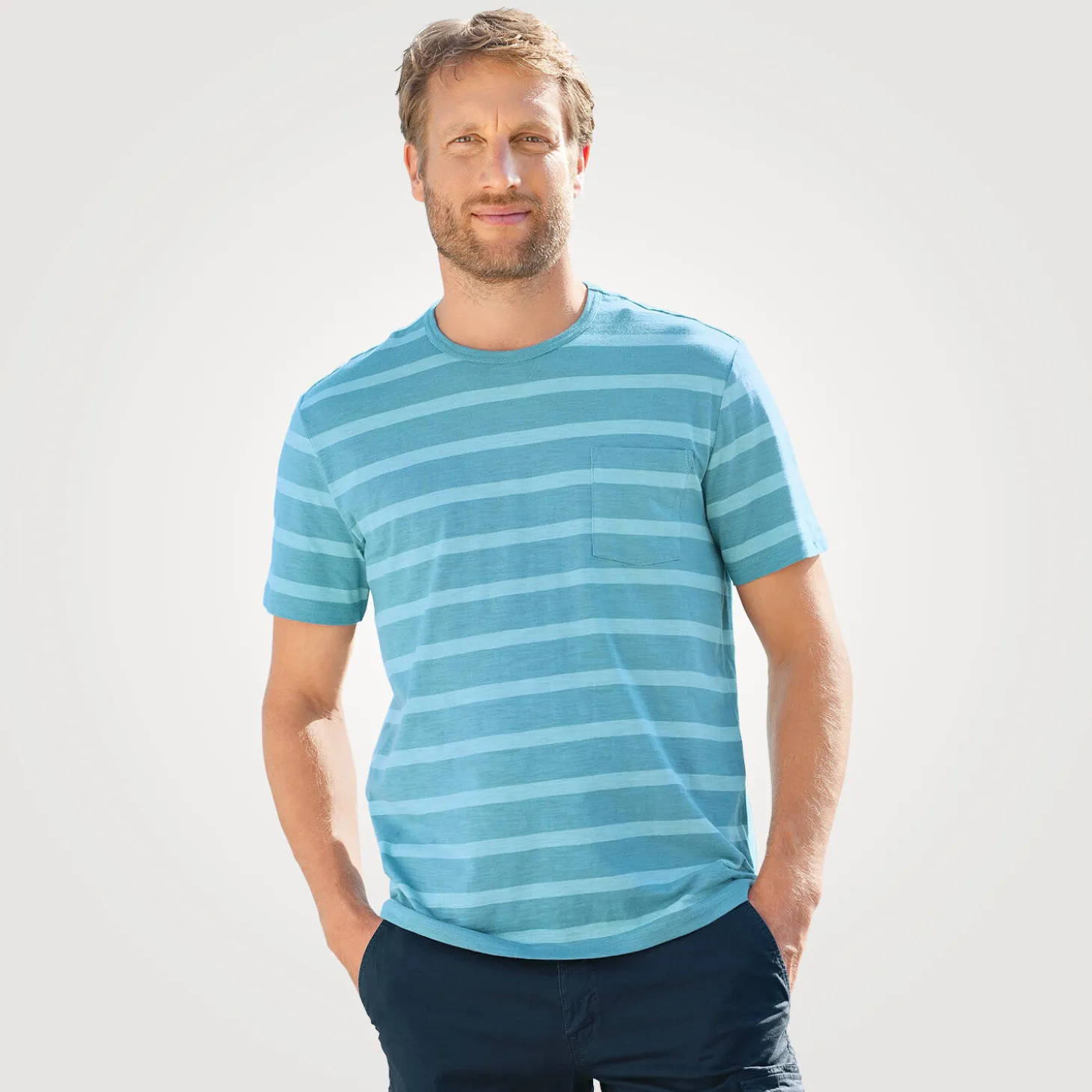 Gestreiftes Herren-T-Shirt aus Baumwolle