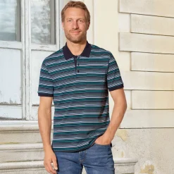 Gestreiftes kurzarm Poloshirt