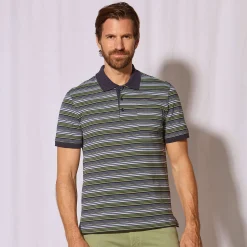 Gestreiftes kurzarm Poloshirt