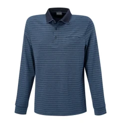Gestreiftes langarm Poloshirt mit Brusttasche
