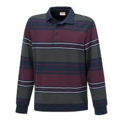 Gestreiftes langarm Poloshirt aus Baumwolle