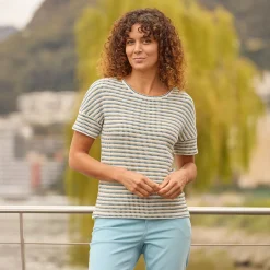 Gestreiftes Strick T-Shirt