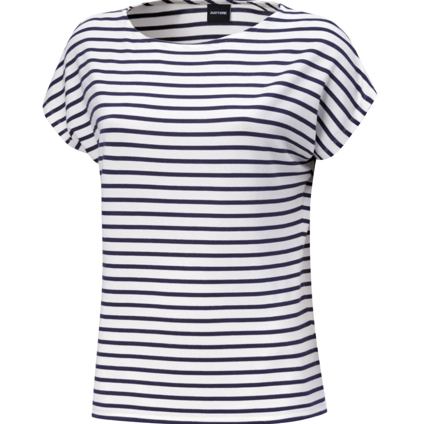 Gestreiftes T-shirt mit angeschnittenen Ärmeln