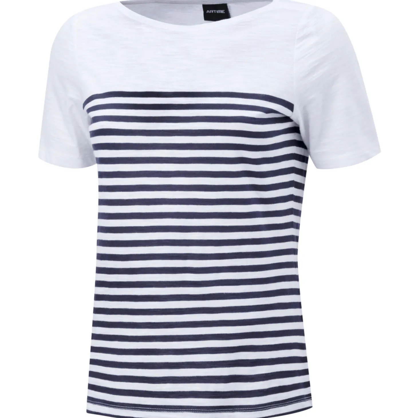 Gestreiftes T-Shirt mit halblangen Ärmeln