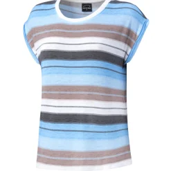 Gestreiftes T-Shirt mit Rundhalsausschnitt für Damen