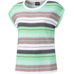 Gestreiftes T-Shirt mit Rundhalsausschnitt für Damen