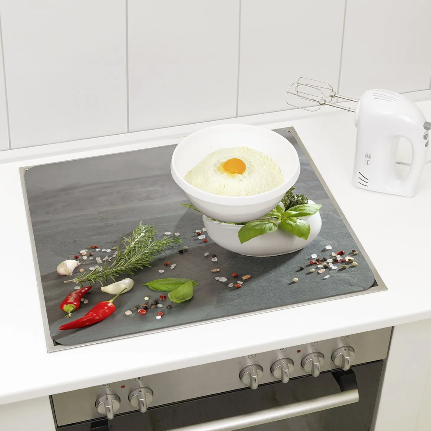 Glas-Abdeckplatte Multi – Kräuterküche
