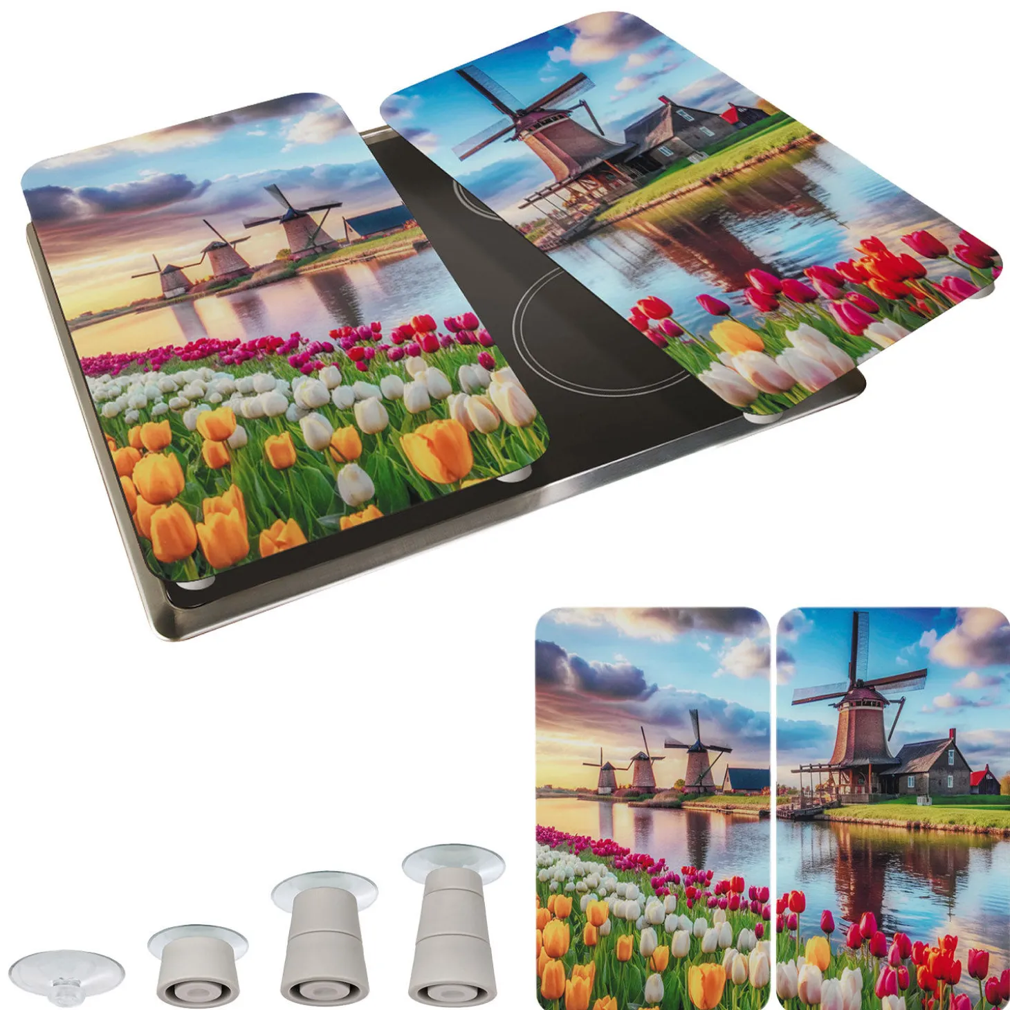 Glas-Abdeckplatte Windmühle 2-teilig