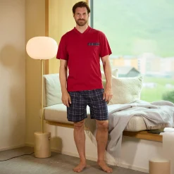 Herren Kurzarmpyjama aus Baumwolle