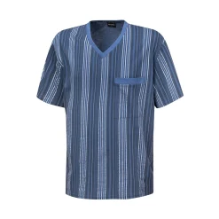 Herren Kurzarmpyjama blau