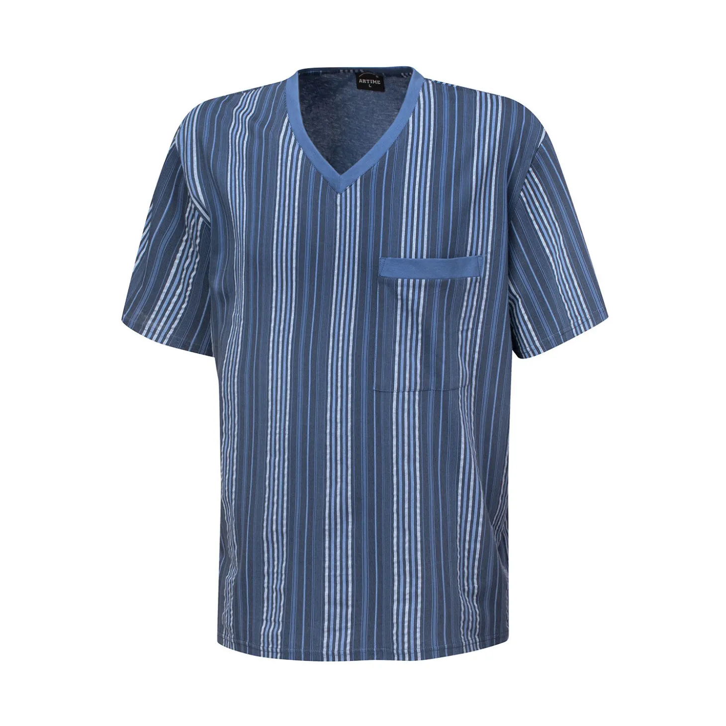 Herren Kurzarmpyjama blau