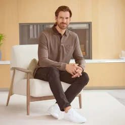 Herren Langarm-Poloshirt aus Baumwolle