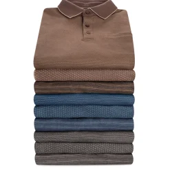 Herren Langarm-Poloshirt mit Brusttasche