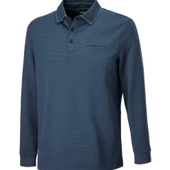 Herren Langarm-Poloshirt mit Brusttasche