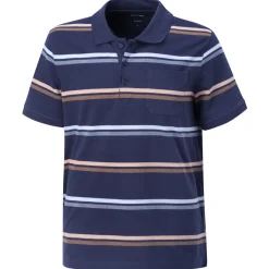 Herren Polo Piqué Shirt gestreift