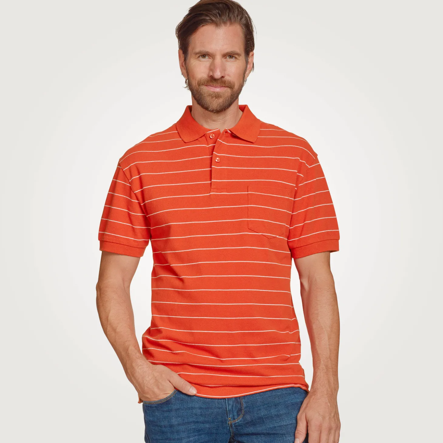 Herren Polo-Piqué-Shirt mit Brusttasche