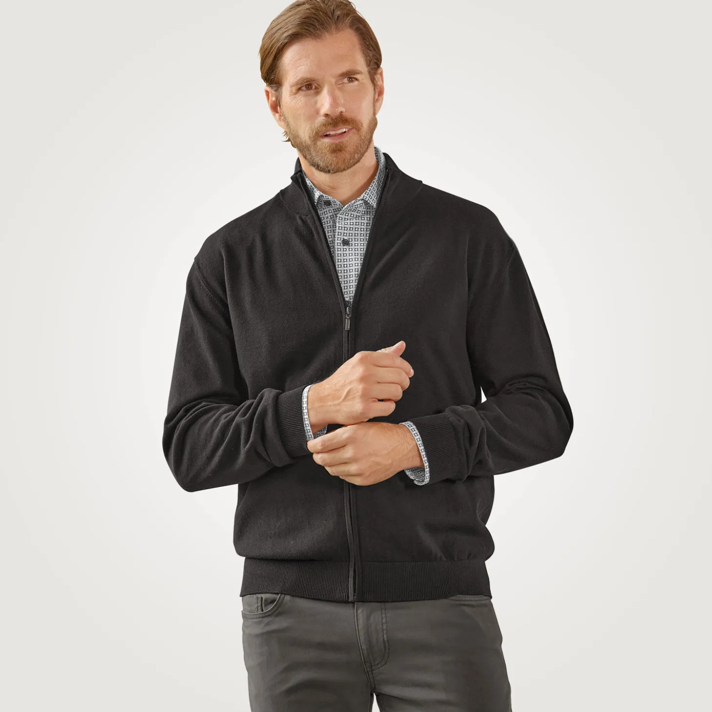 Herren Strickjacke mit Reissverschluss
