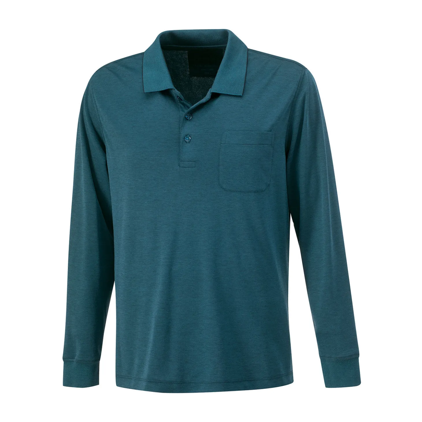 Herren-Poloshirt geknöpft mit langen Ärmeln