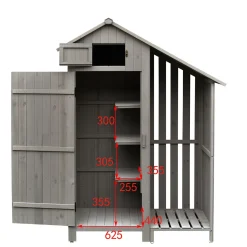 Holz-Gerätehaus 1 Türe, 1 Seitenregal
