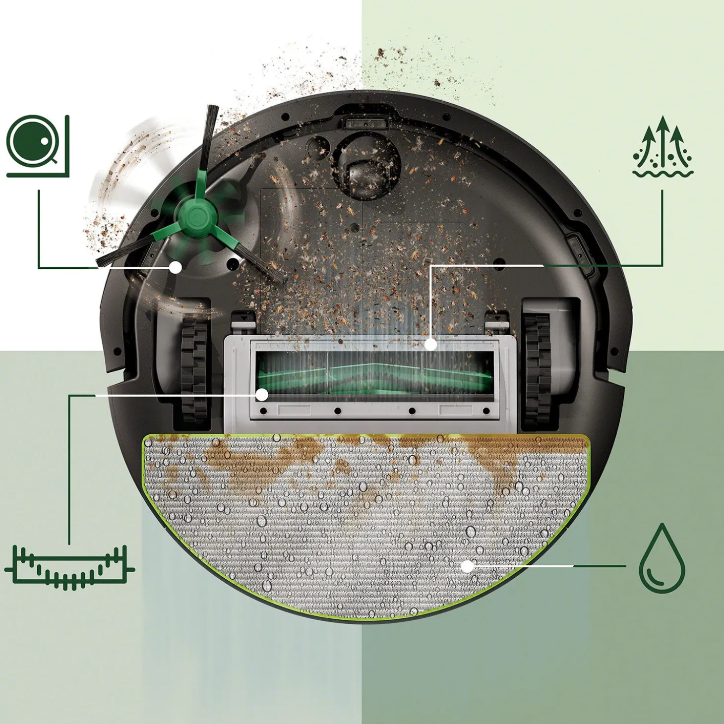 iRobot Saug- und Wischroboter Roomba 105 Combo, mit App-Steuerung