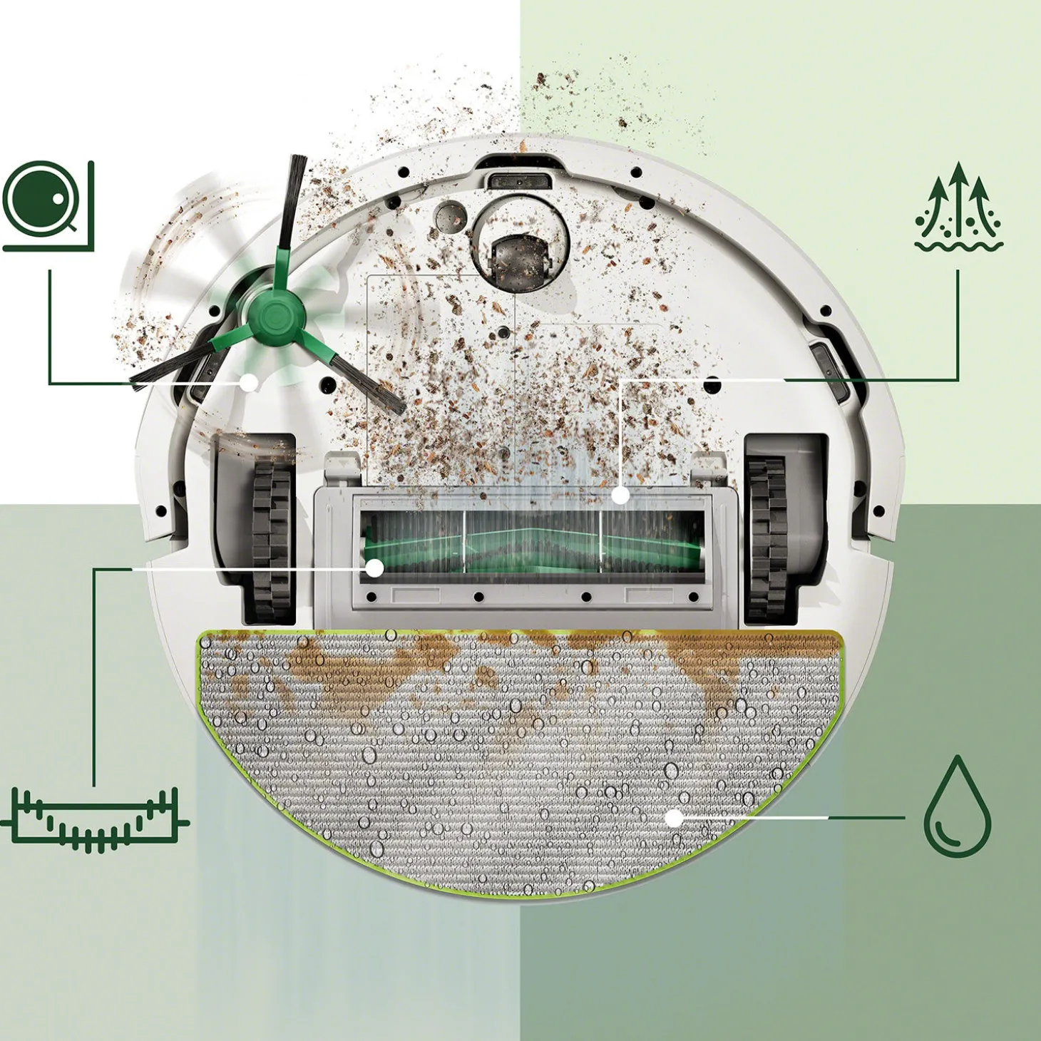 iRobot Saug- und Wischroboter Roomba 105 Combo, mit Entleerungsstation