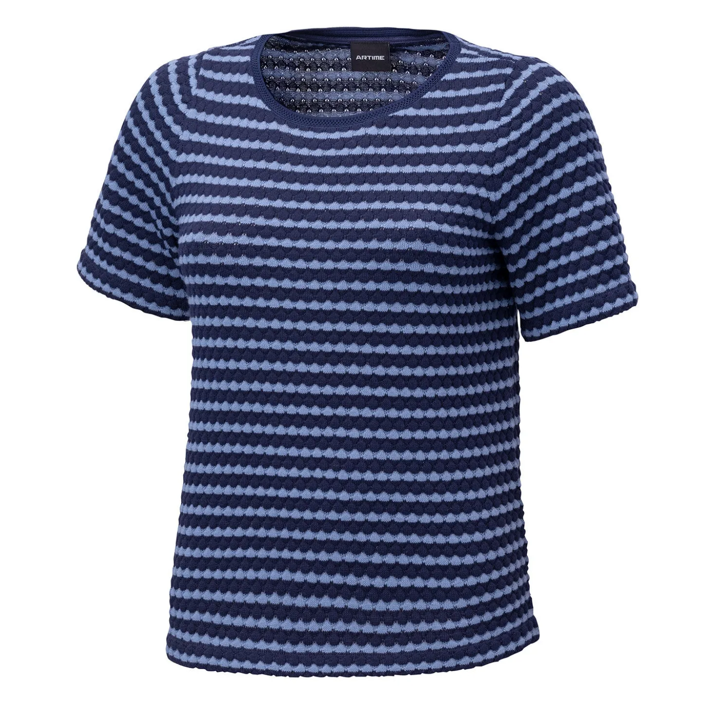 Jacquard T-Shirt in Streifen-Optik
