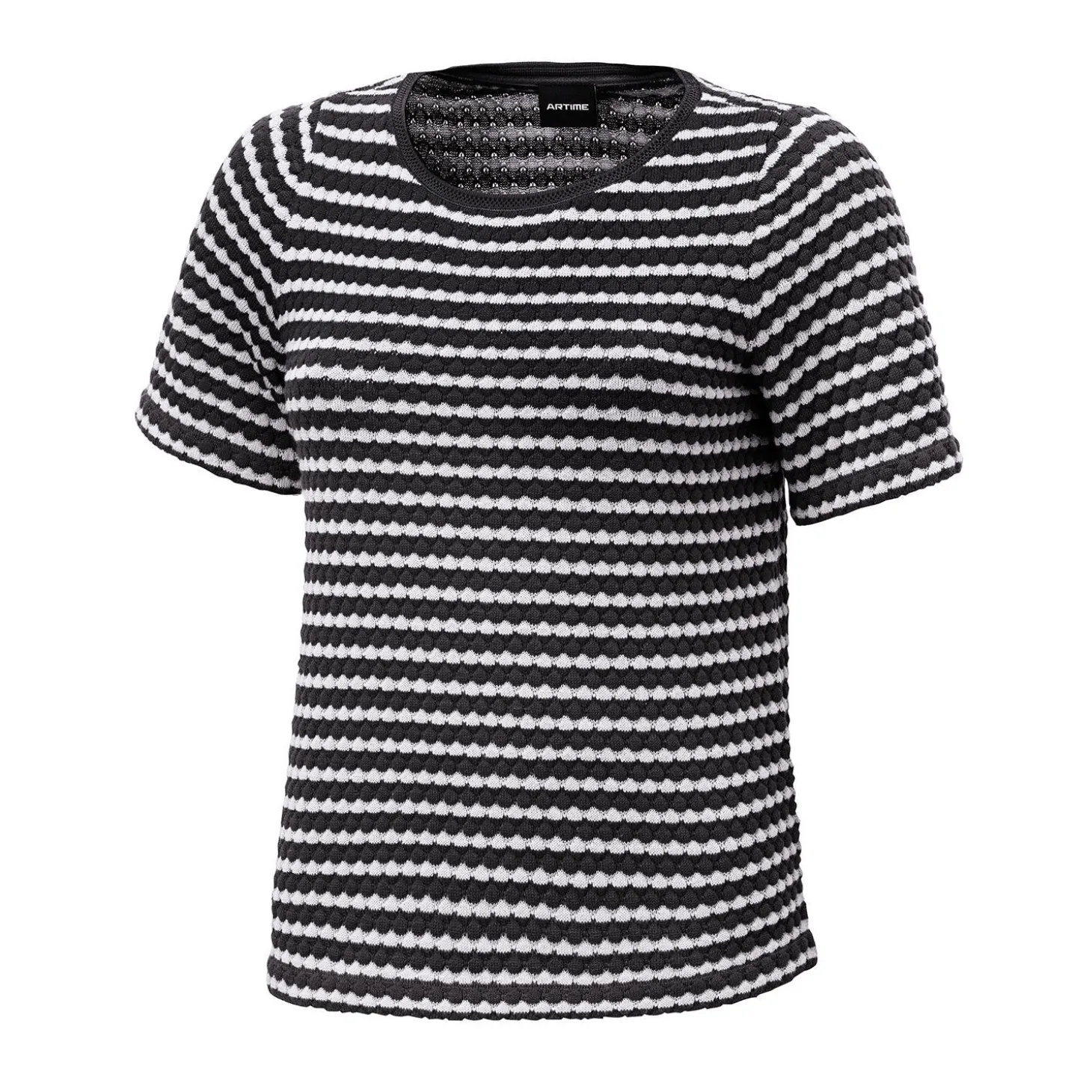 Jacquard T-Shirt in Streifen-Optik