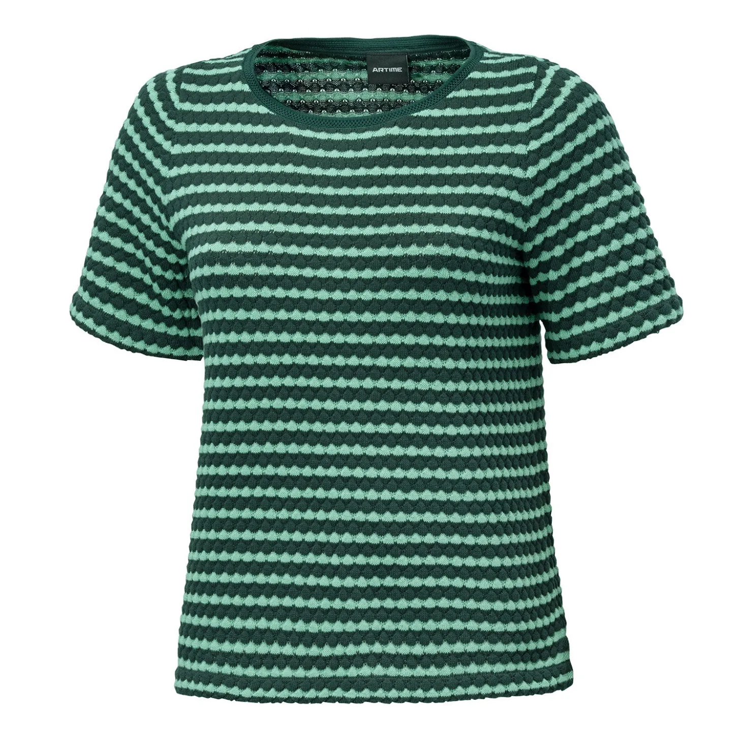 Jacquard T-Shirt in Streifen-Optik