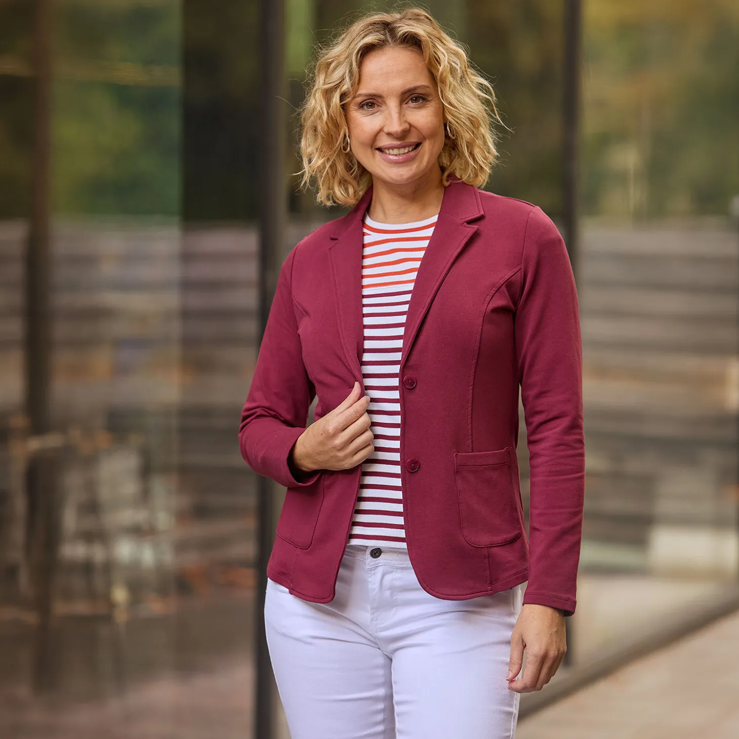 Jersey Blazer Baumwolle und Elasthan