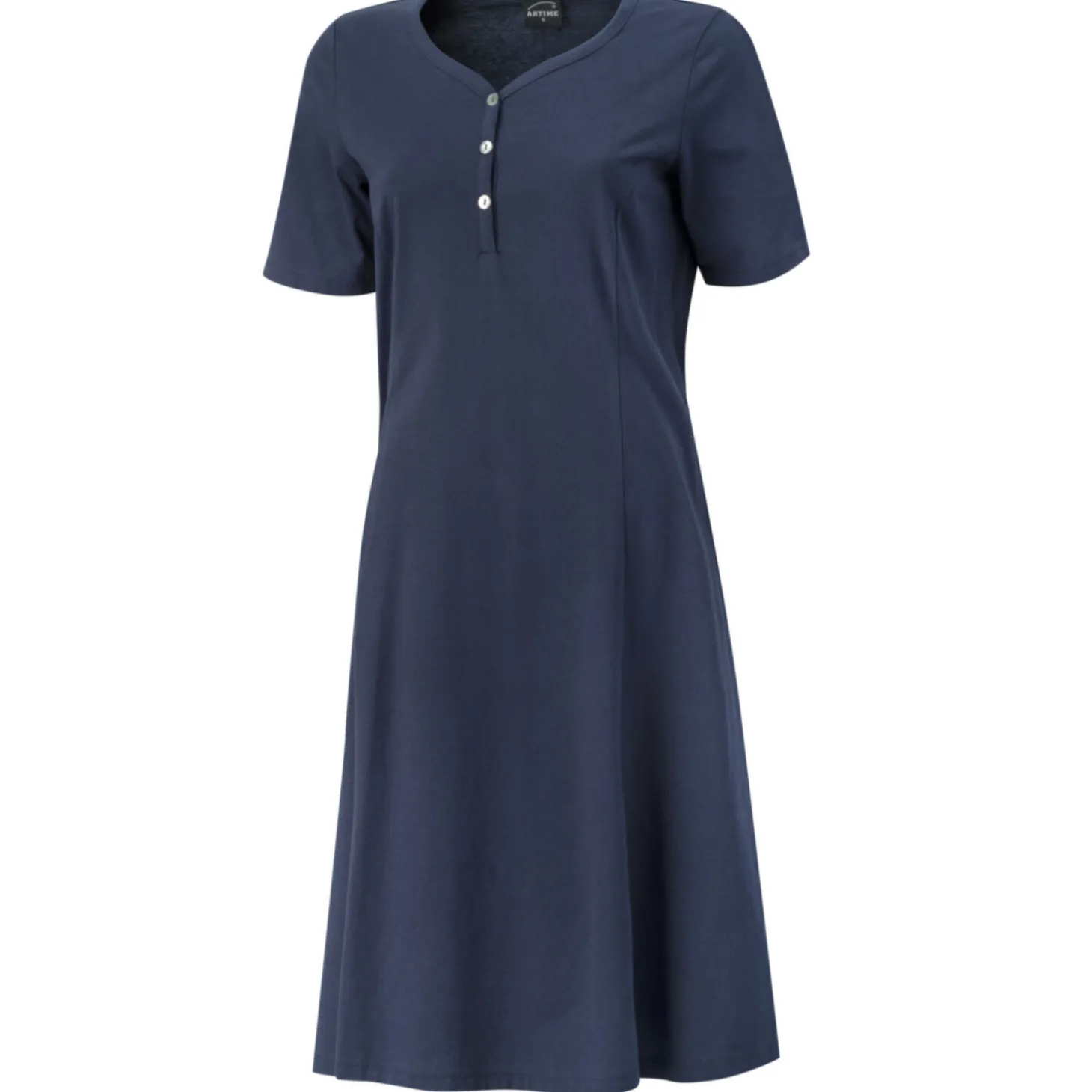 Jersey Kleid in A-Linien Form mit Knopfleiste