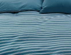 Jersey-Bettwäsche mit Biese und feinen Streifen