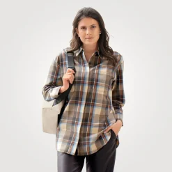 Karierte Long-Flanellbluse von Artime