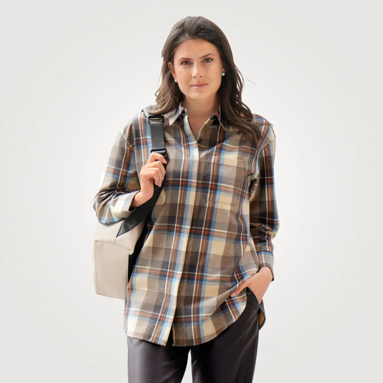 Karierte Long-Flanellbluse von Artime