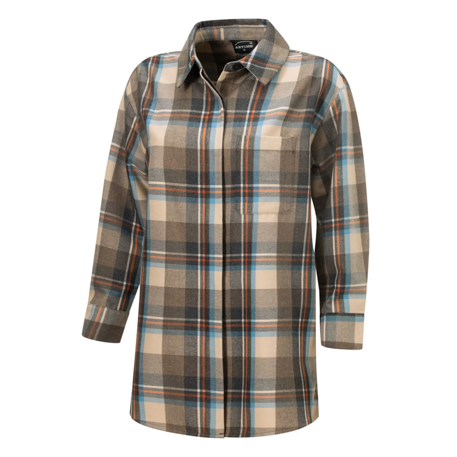 Karierte Long-Flanellbluse von Artime