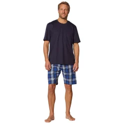 Karierte Pyjama Shorts aus Baumwolle, gewoben