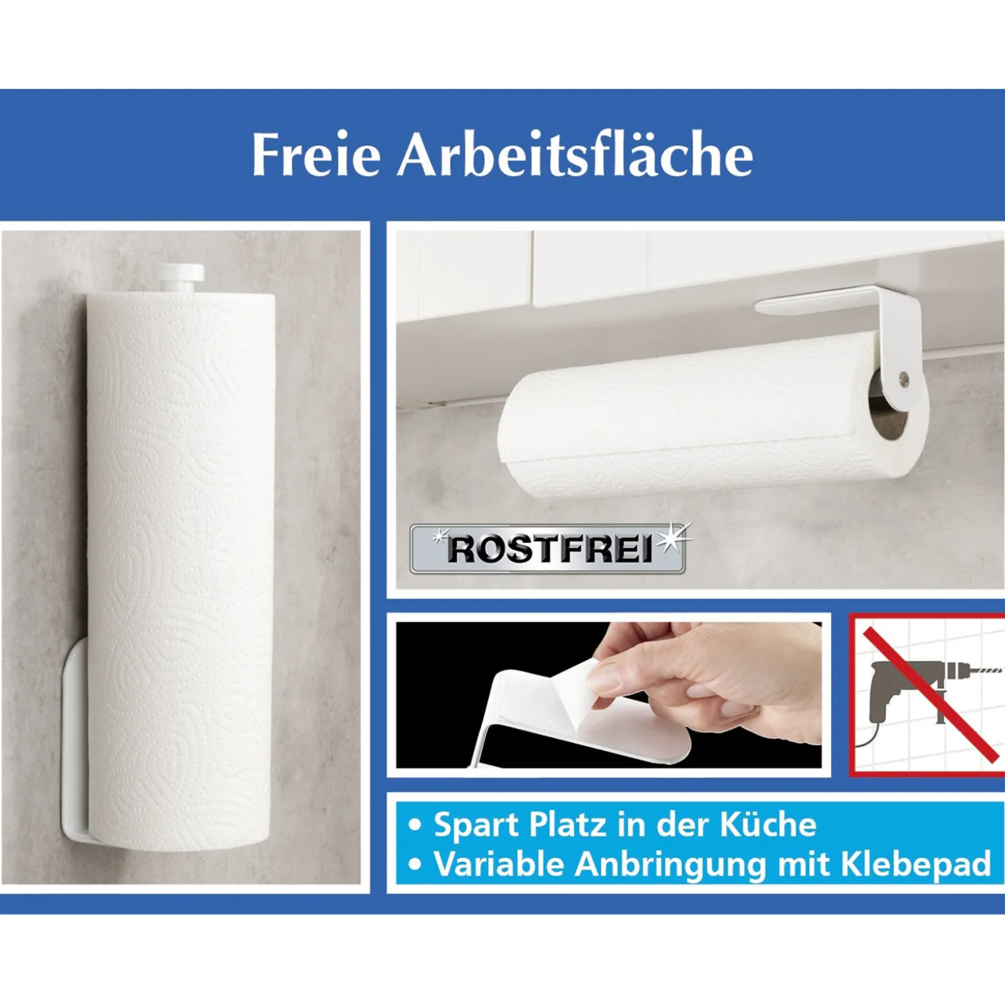 Küchenrollenhalter mit Klebepad