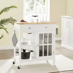 Küchenwagen Ela, mit Vitrinenschrank