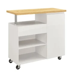 Küchenwagen Rey mit Melamine-Abdeckung in Eichenholzoptik