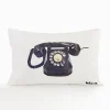 Kissenbezug mit Retro-Telefonmotiv