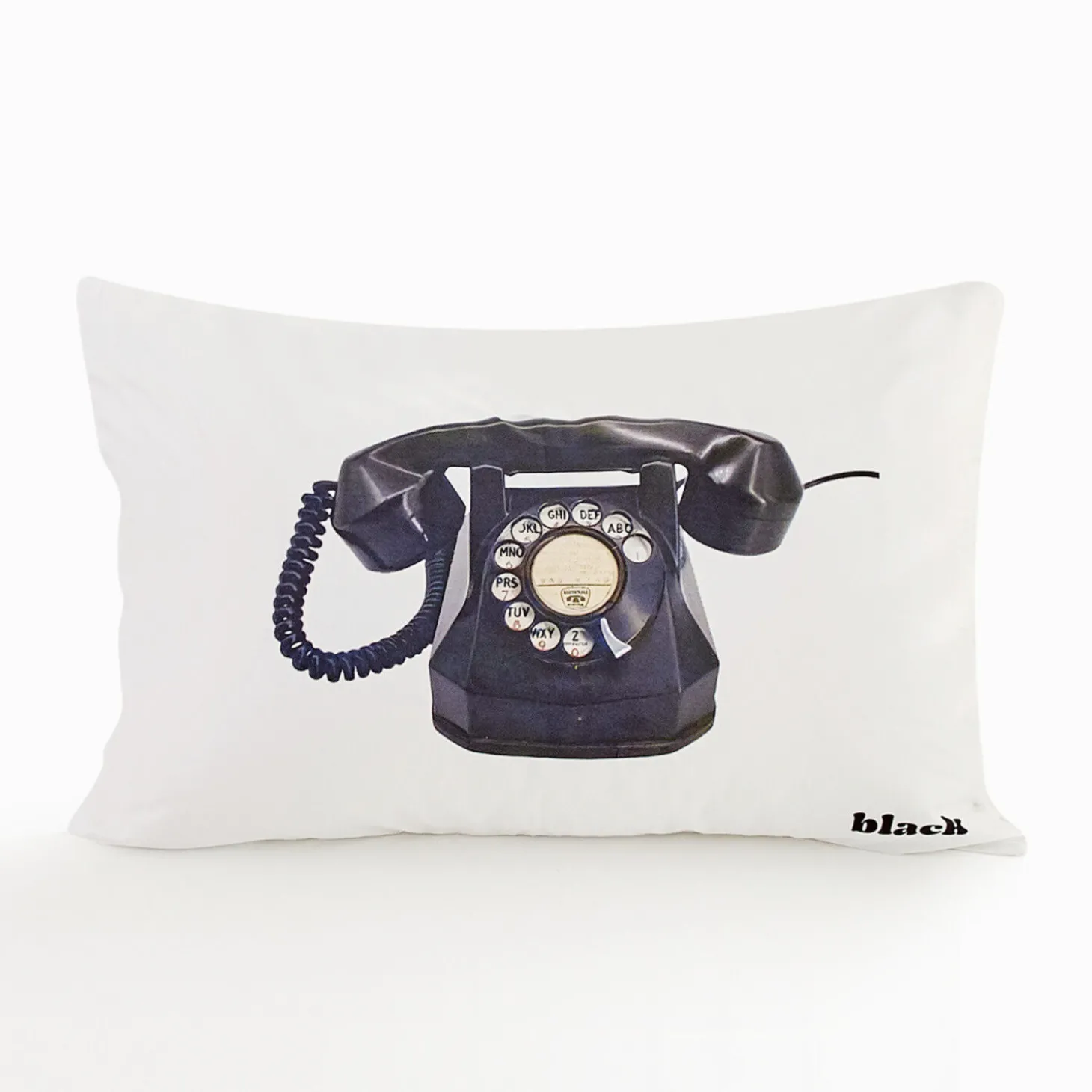 Kissenbezug mit Retro-Telefonmotiv