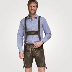 Kurze Trachten-Lederhose mit Hosenträgern
