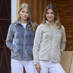 Kuschelige Damen Fleecejacke mit Stehkragen