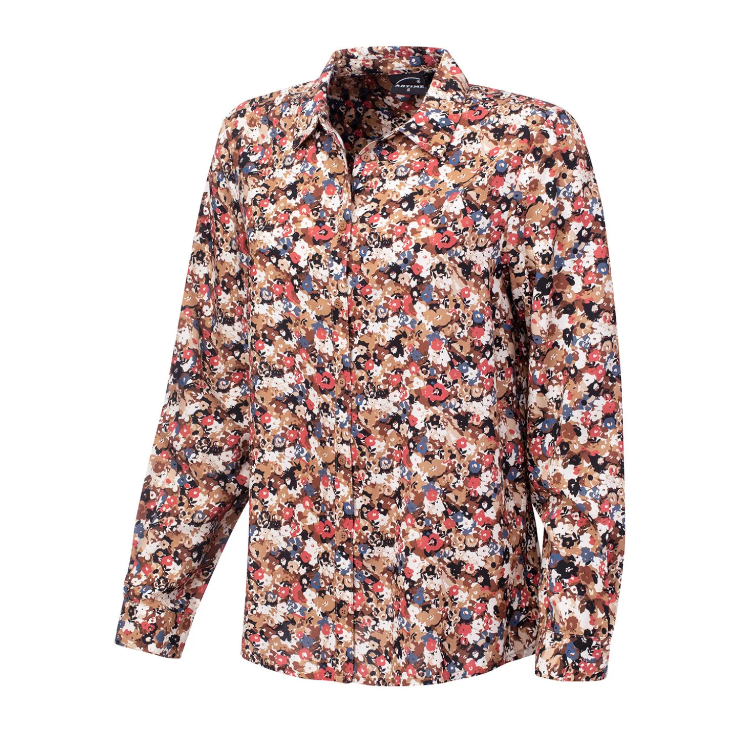 Langarmbluse Blümchen Print mit Hemdkragen